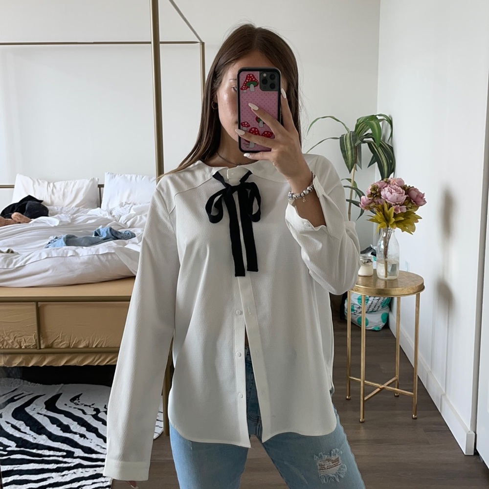 White Button Down Blouse - image 1